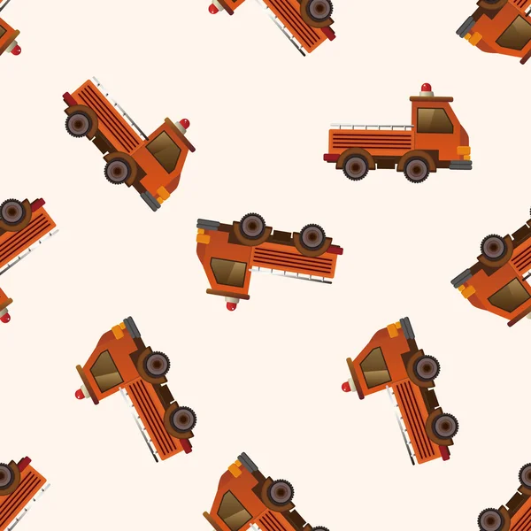 Trasporto camion, cartoni animati senza soluzione di continuità modello di sfondo — Vettoriale Stock