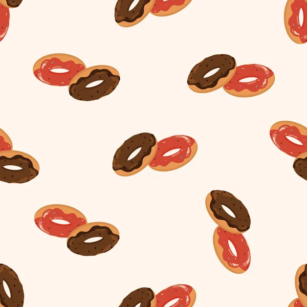 Donut, cartoon seamless pattern background — стоковый вектор