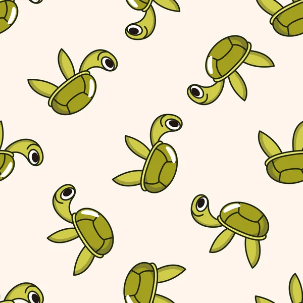 Zvířecí želva, kreslený vzor bezešvé pozadí — Stockový vektor