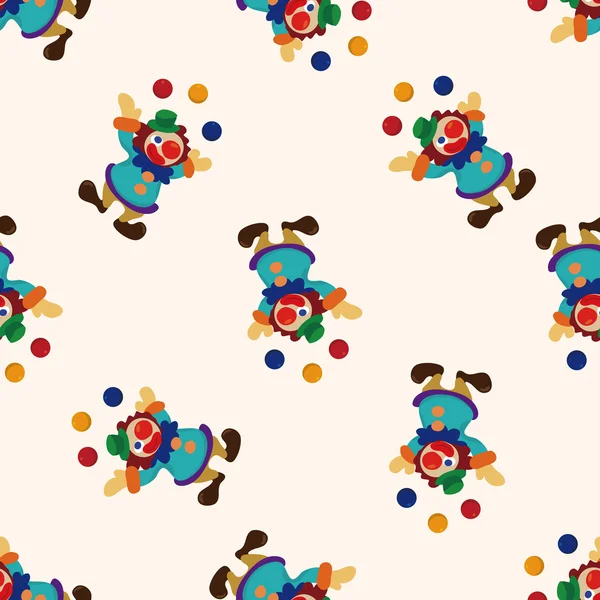 Circus clown , cartoon seamless pattern background — Stock Vector