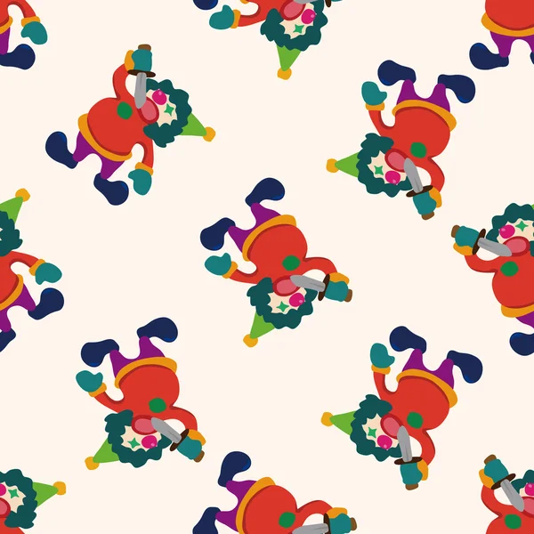 Circus clown , cartoon seamless pattern background — Stock Vector