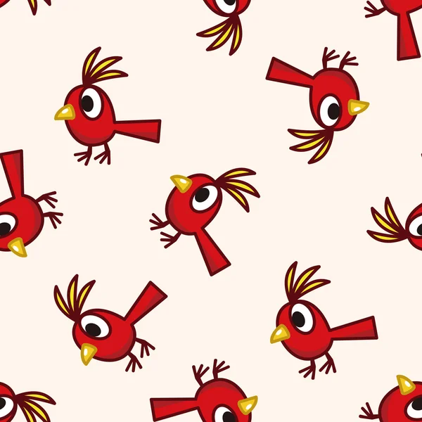 Vogel cartoon, cartoon naadloze patroon achtergrond — Stockvector