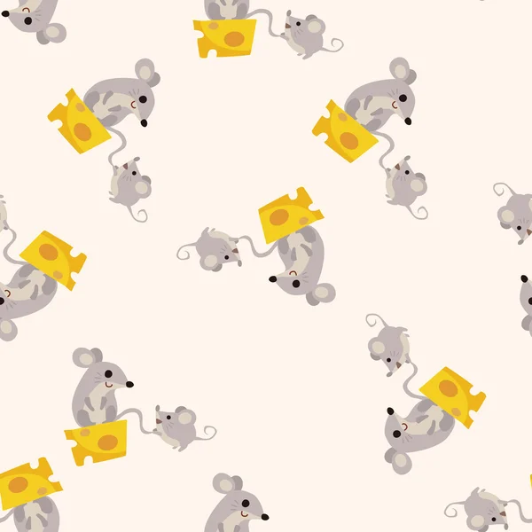 Animal souris dessin animé, dessin animé fond de motif sans couture — Image vectorielle