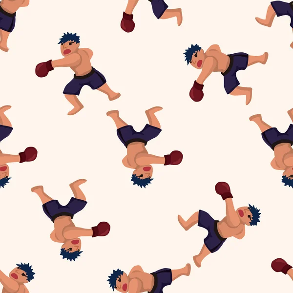 ボクサー、漫画のシームレスなパターン背景 — ストックベクタ