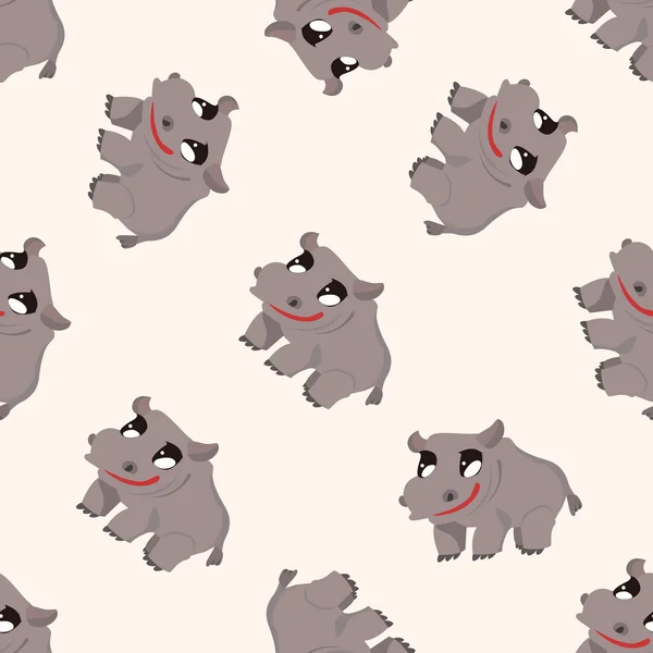 Animal hippo cartoon , cartoon seamless pattern background — Stock Vector