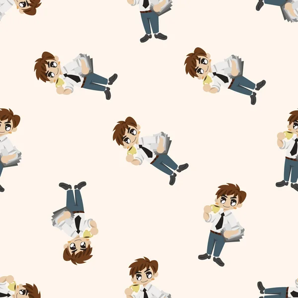 Büroangestellte, Cartoon nahtlose Muster Hintergrund — Stockvektor