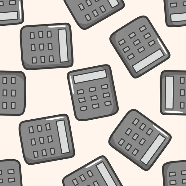 Calculatrice, dessin animé fond de motif sans couture — Image vectorielle