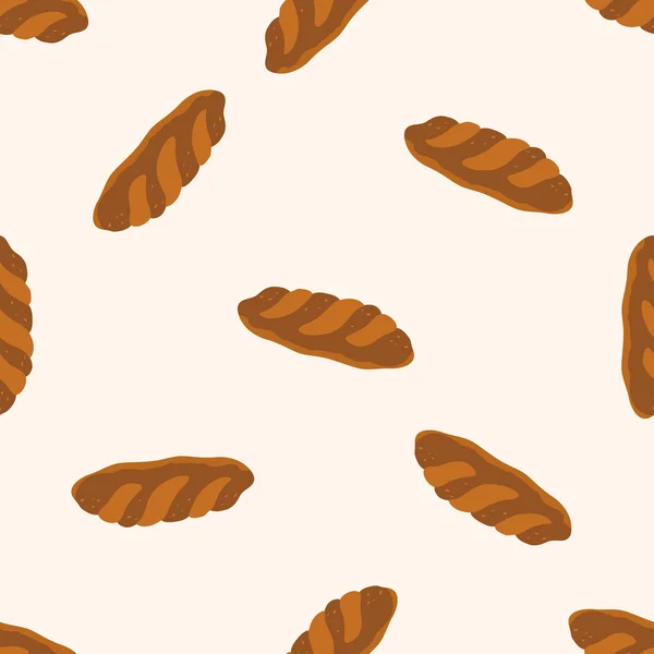 パンの漫画のシームレスなパターン背景 — ストックベクタ