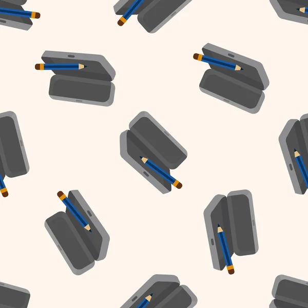 연필 케이스, 만화 완벽 한 패턴 배경 — 스톡 벡터