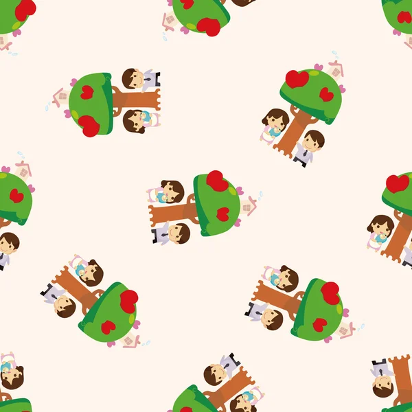 Family, cartoon seamless pattern background — стоковый вектор