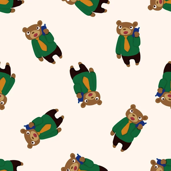 Animal bear worker cartoon , cartoon seamless pattern background — Stock Vector