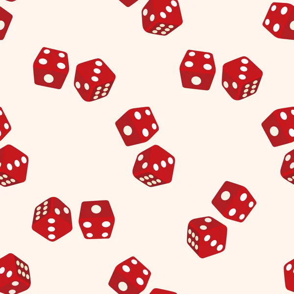 赌场骰子，卡通无缝图案背景 — 图库矢量图片