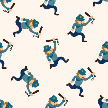Polis, karikatür Dikişsiz desen arka plan