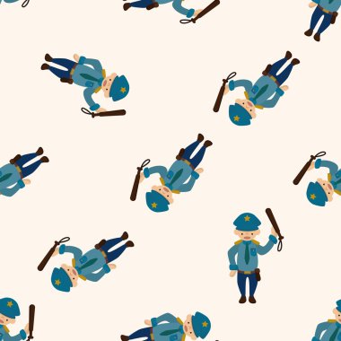 Polis, karikatür Dikişsiz desen arka plan