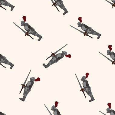 şövalye, karikatür Dikişsiz desen arka plan