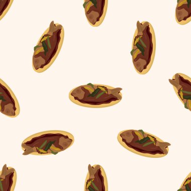 Çin yemeği, karikatür Dikişsiz desen arka plan