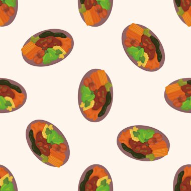 Çin yemeği, karikatür Dikişsiz desen arka plan