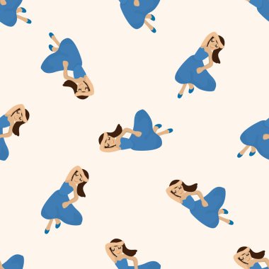 dansçı, karikatür Dikişsiz desen arka plan