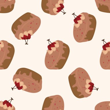 kek 10, karikatür Dikişsiz desen arka plan dekorasyon