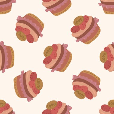 kek 10, karikatür Dikişsiz desen arka plan dekorasyon