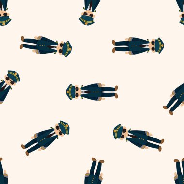 Kaptan, karikatür Dikişsiz desen arka plan