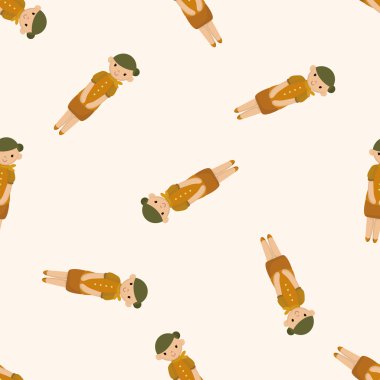 Uçuş görevlileri, karikatür Dikişsiz desen arka plan