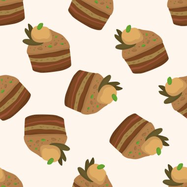 kek 10, karikatür Dikişsiz desen arka plan dekorasyon