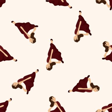 dansçı, karikatür Dikişsiz desen arka plan