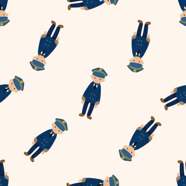 Kaptan, karikatür Dikişsiz desen arka plan