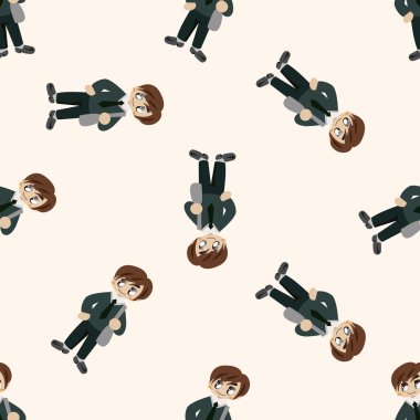 Öğrenci çizgi film, çizgi film Dikişsiz desen arka plan