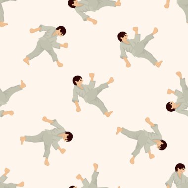 Taekwondo, karikatür Dikişsiz desen arka plan
