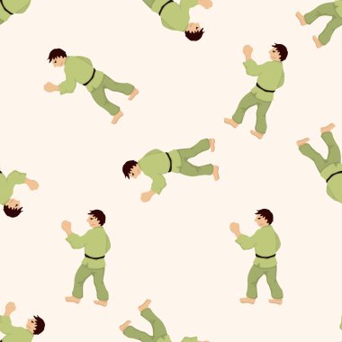 Taekwondo, karikatür Dikişsiz desen arka plan