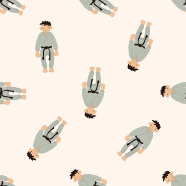 Taekwondo, karikatür Dikişsiz desen arka plan