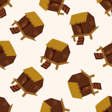 Dikişsiz desen arka plan ev inşa, çizgi film