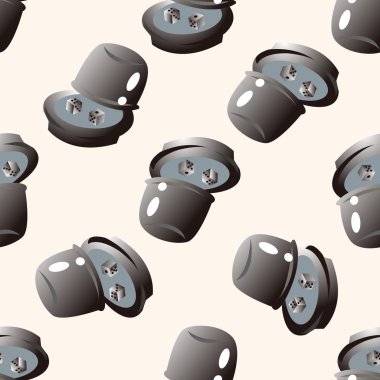 Casino zar fincanı, karikatür Dikişsiz desen arka plan