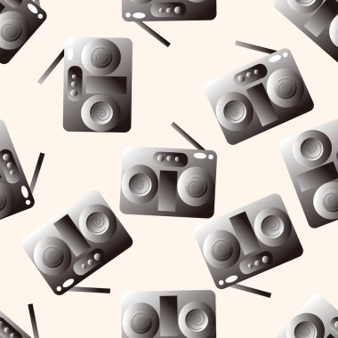 radyo, karikatür Dikişsiz desen arka plan