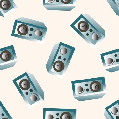 radyo, karikatür Dikişsiz desen arka plan