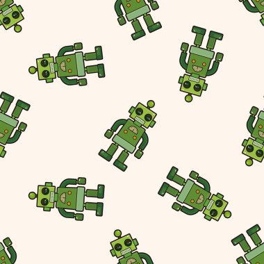 Robot, karikatür Dikişsiz desen arka plan