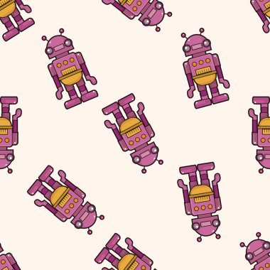 Robot, karikatür Dikişsiz desen arka plan