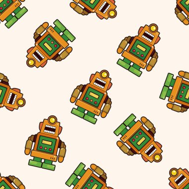 Robot, karikatür Dikişsiz desen arka plan