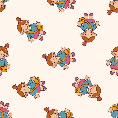 Öğrenci çizgi film, çizgi film Dikişsiz desen arka plan