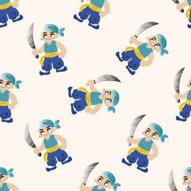 korsan, karikatür Dikişsiz desen arka plan