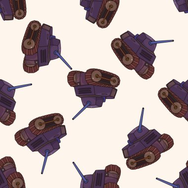 Tank, karikatür Dikişsiz desen arka plan