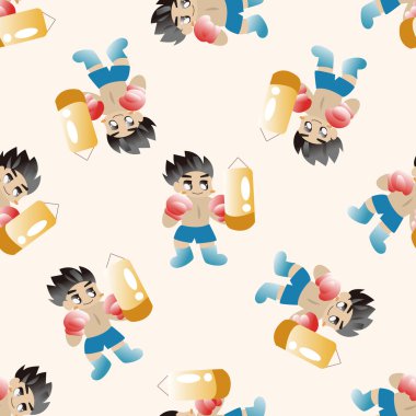 boksör, karikatür Dikişsiz desen arka plan