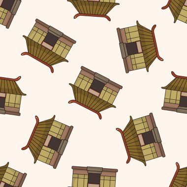 Çin yapı, karikatür Dikişsiz desen arka plan