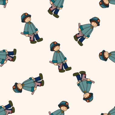 İtfaiyeci, karikatür Dikişsiz desen arka plan