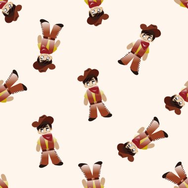 Kovboy, karikatür Dikişsiz desen arka plan