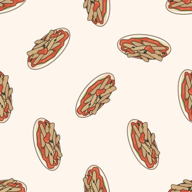 İtalyan gıda, karikatür Dikişsiz desen arka plan