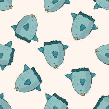 Balık, karikatür Dikişsiz desen arka plan