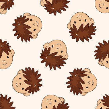 yüz chatacter, karikatür Dikişsiz desen arka plan